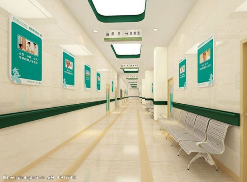 医院过道效果图医院3d模型图片