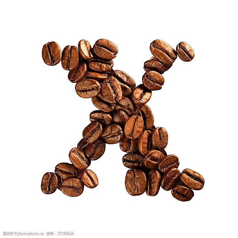 咖啡豆字母X设计