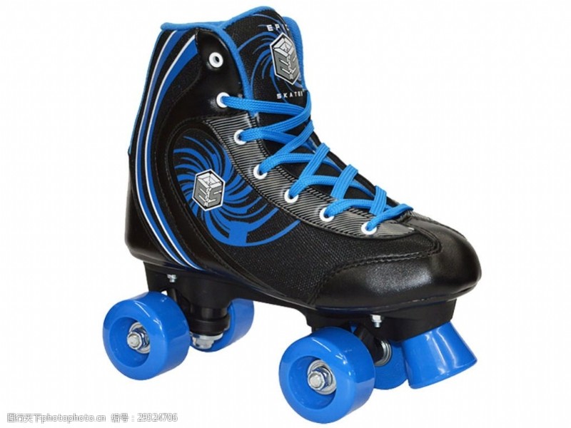 滑冰鞋蓝黑颜色溜冰鞋免抠png透明素材