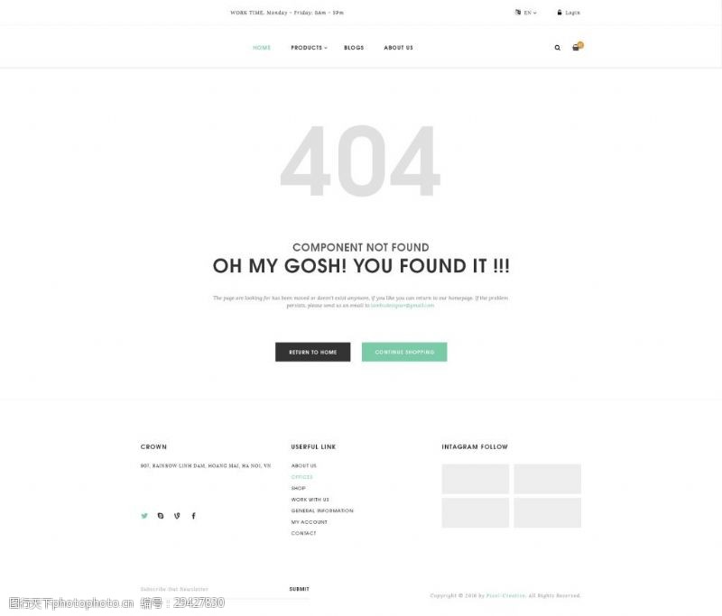 错误背景购物网站404网页界面白色干净psd