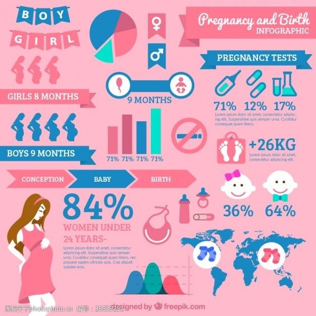妊娠和分娩的信息图表