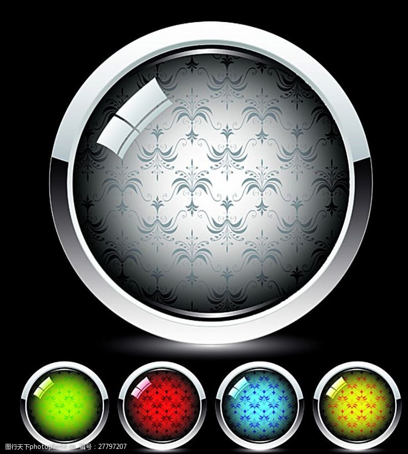 水晶按钮水晶质感图标图片
