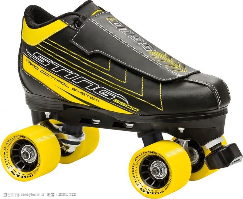 滑冰鞋黑色黄色搭配溜冰鞋免抠png透明素材