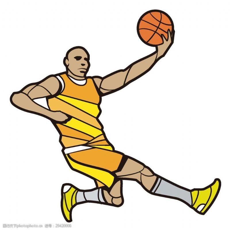 姚明卡通篮球运动员png元素