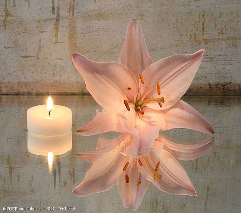 美女spa鲜花与蜡烛