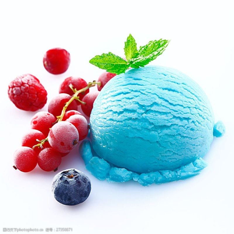 果味冰淇淋新鲜水果与冰淇淋