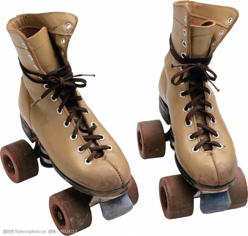 滑冰鞋棕色漂亮溜冰鞋免抠png透明素材