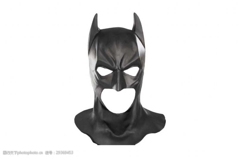 透明罩黑色蝙蝠侠头罩png元素