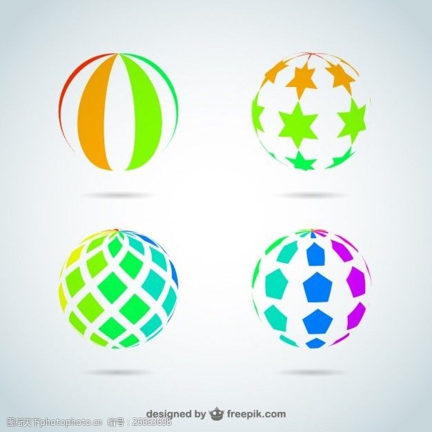 布艺广告带有条纹和星星标志的彩色球