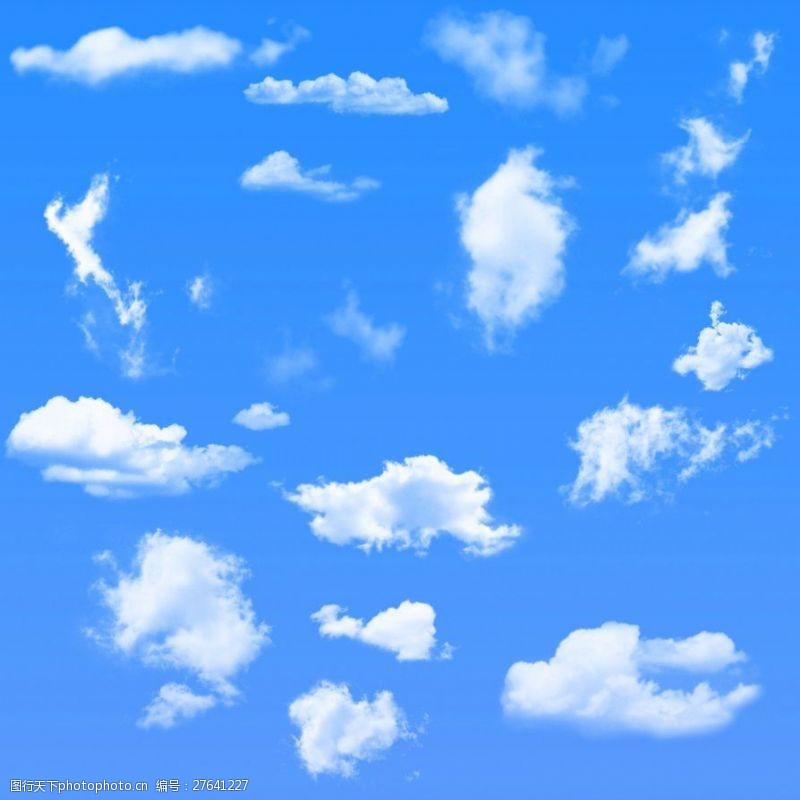 高级云朵效果云彩套装Photoshop笔刷素材免费下载
