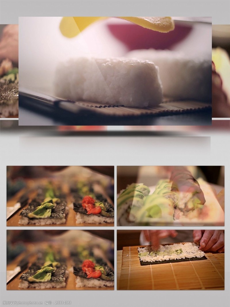 高清寿司特写回转寿司超高清视频拍摄