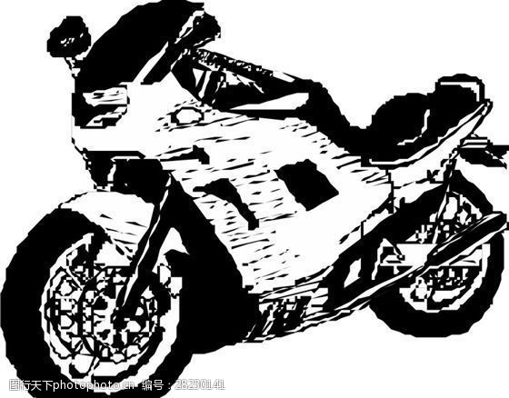 国画0037摩托车矢量素材EPS格式0037