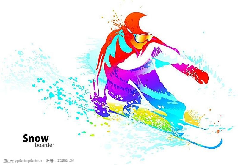 卡通运动员矢量卡通滑雪运动员