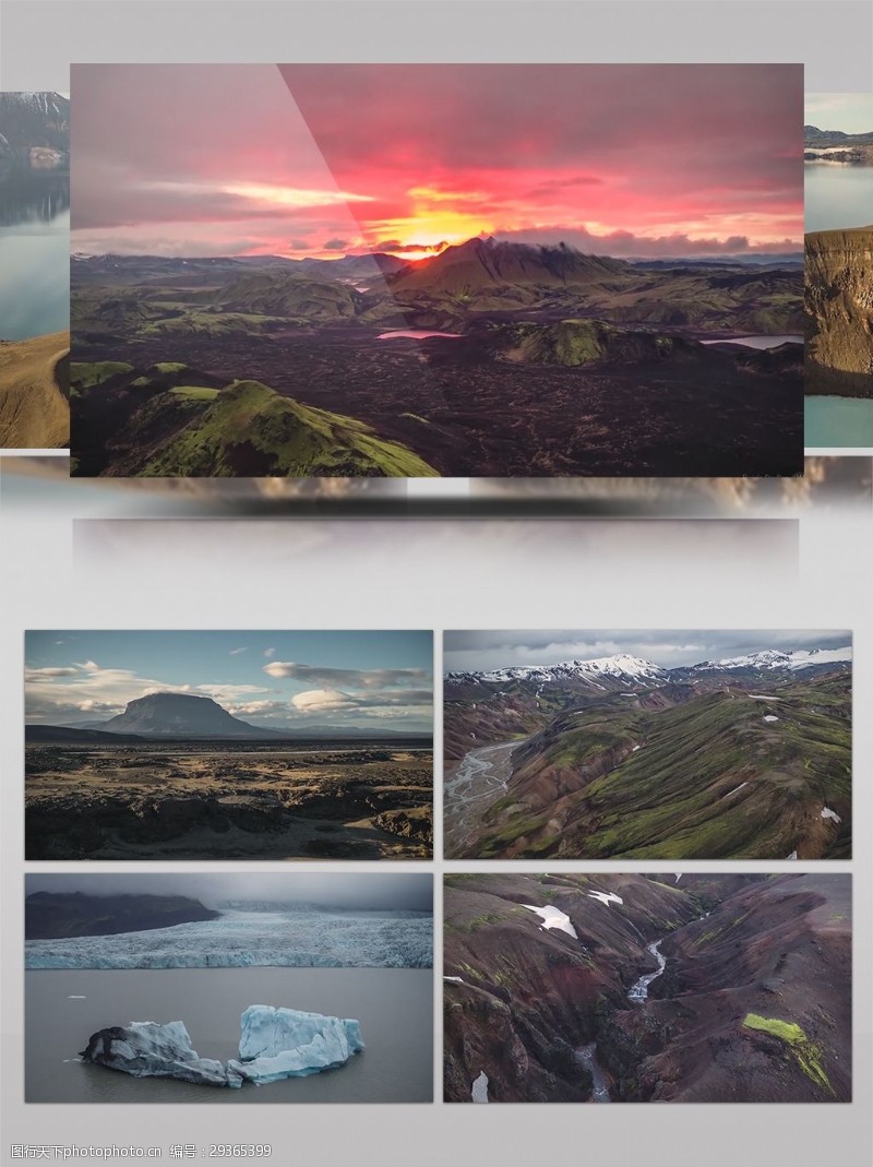 720p2018冰岛冰川高地高清延时航拍