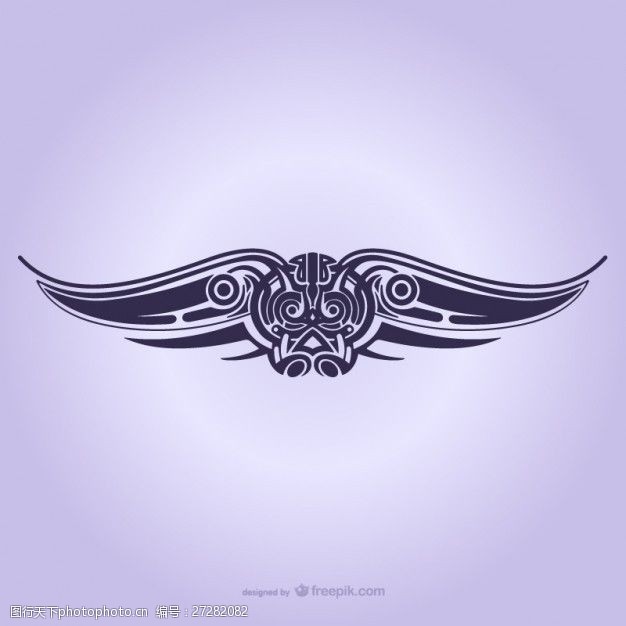 永久性部落翅膀装饰纹身