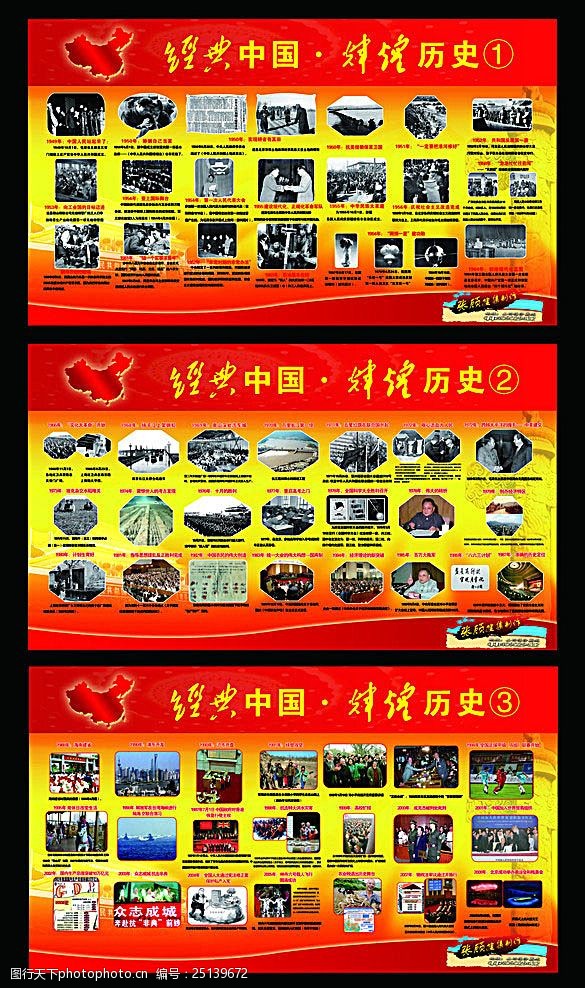中国共产党建国历史展板模板