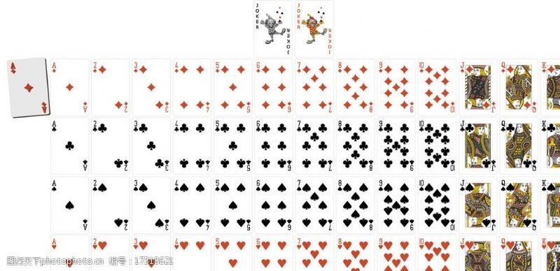 扑克牌AI高清扑克矢量图全套图片