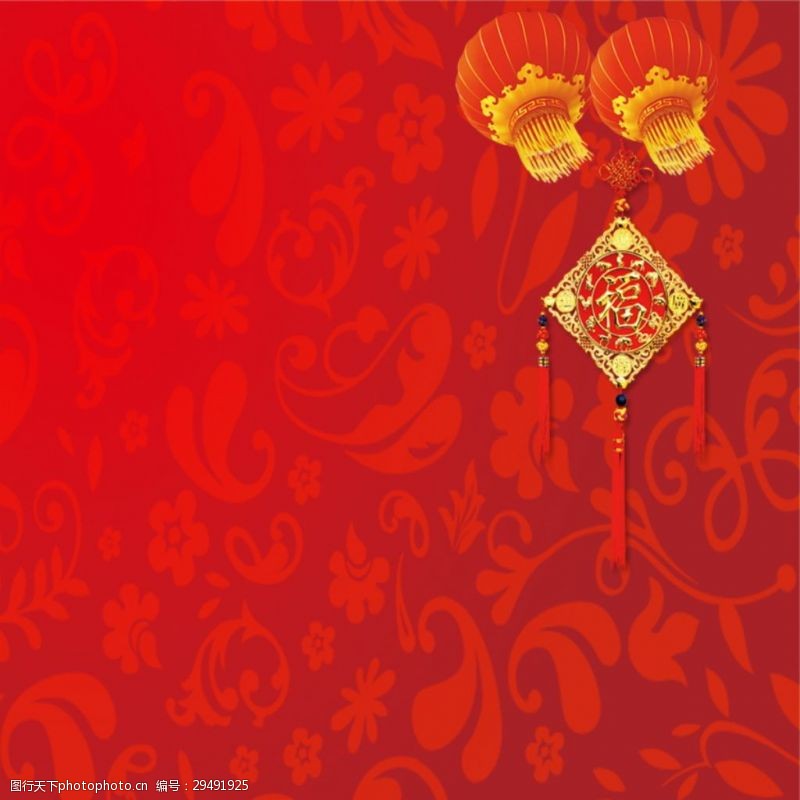 淘宝新年春节古典花朵新春主图设计