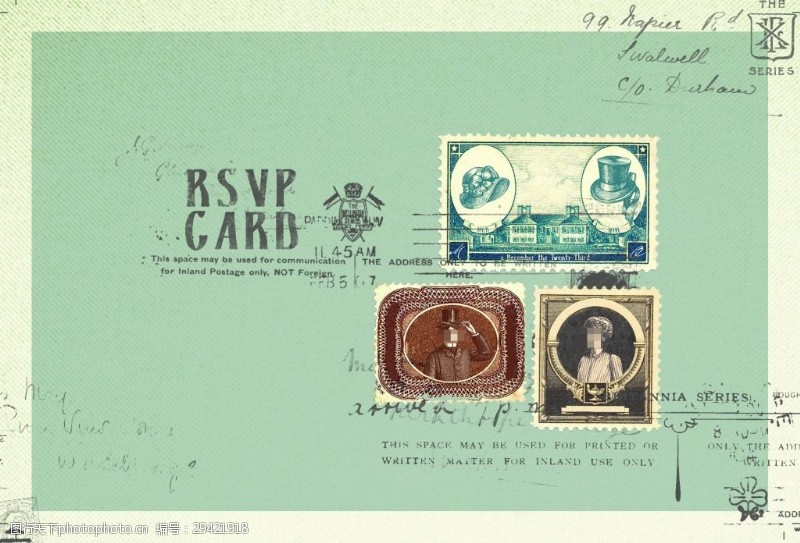 精美的企业复古邮票素材设计