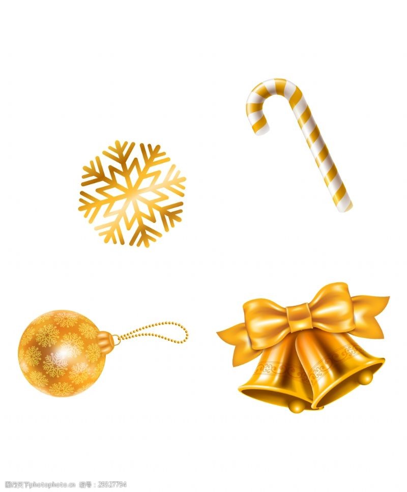 金色铃铛金色圣诞铃铛装饰素材