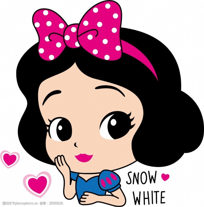矢量卡通小公主小女孩snowwhite