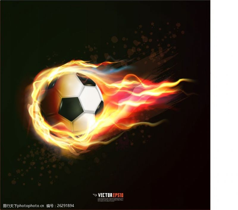 矢量火焰免费下载带火的足球矢量图