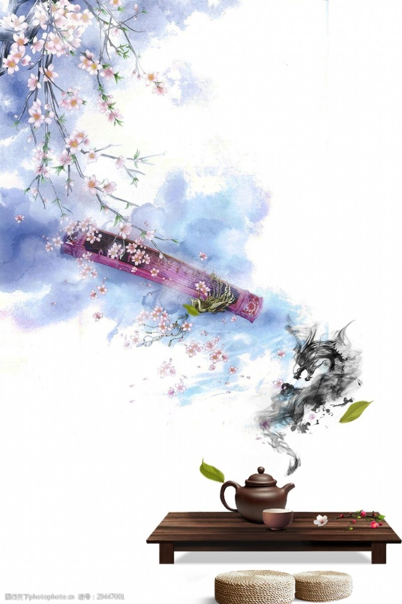 诚信古典风格茶叶文化海报背景设计