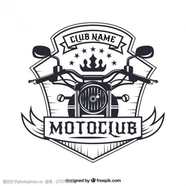 老式摩托车的徽章