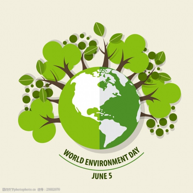世界环境日概念绿色生态地球矢量图