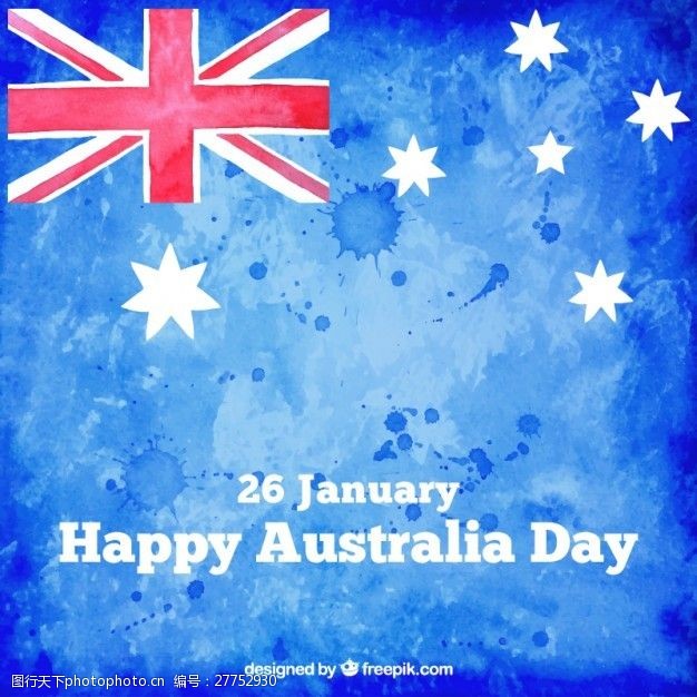 澳大利亚国旗手画澳大利亚天标志背景
