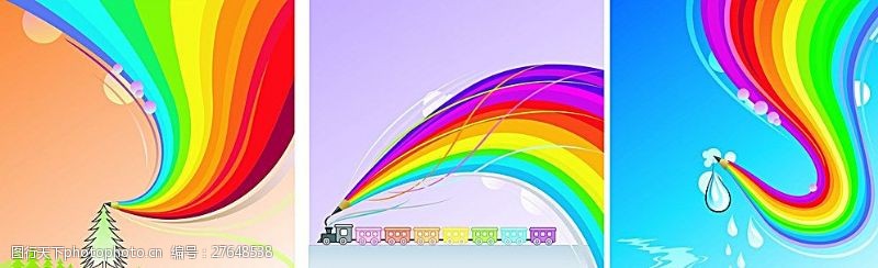 鸽子绚丽的彩虹背景素材图片