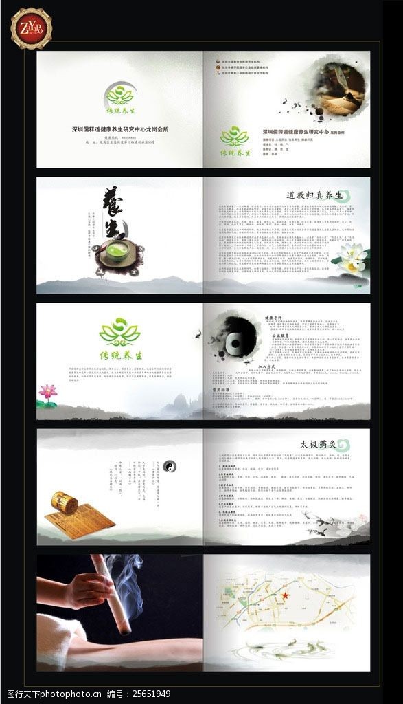 中医理念中国风针灸画册设计矢量素材