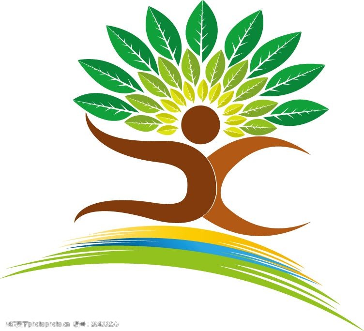 模块创意绿叶Logo图片