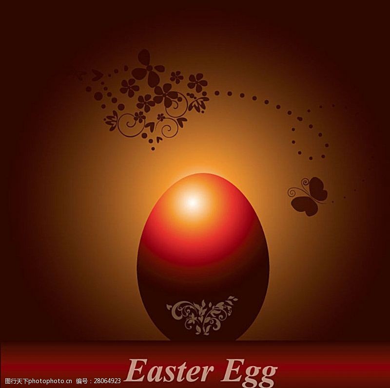 复活节海报复活节花纹彩蛋背景矢量素材图片