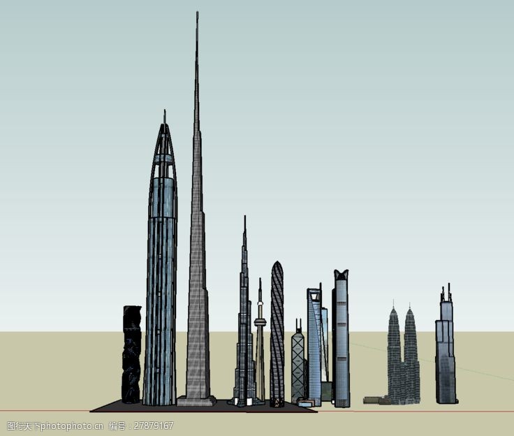 高层建筑免费下载全球最高的超高层建筑SketchUp模型