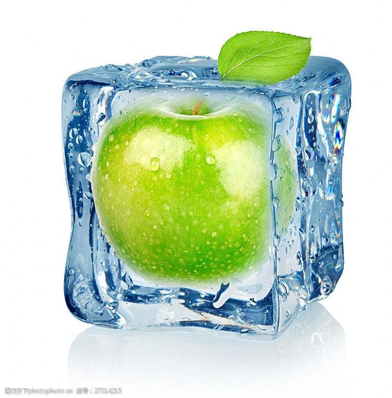 冷冻冷藏冰冻的苹果