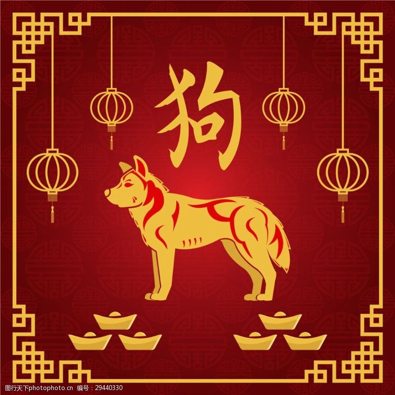 传统灯笼中国风传统新年节日元素