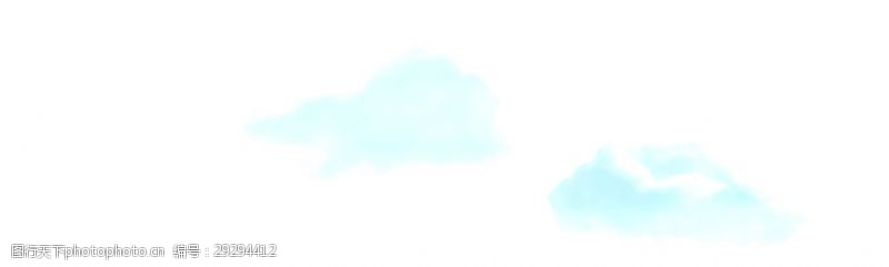 抠图专用蓝色云朵透明素材