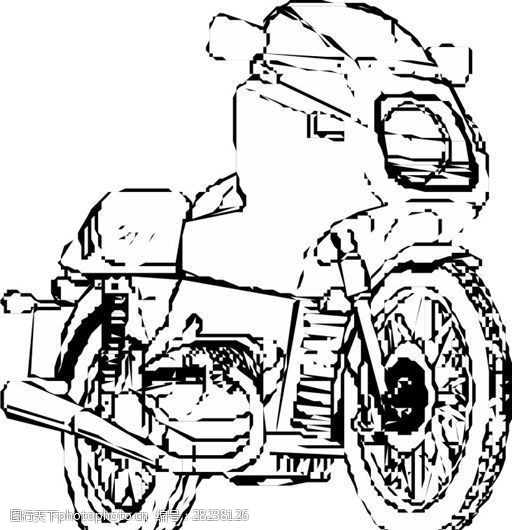 摩托车篇摩托车矢量素材EPS格式0041