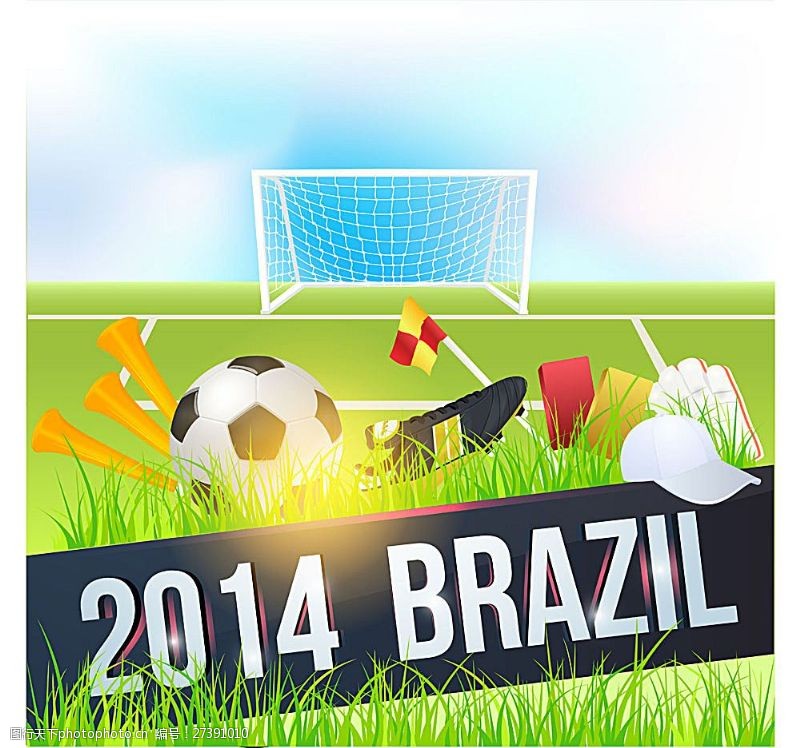 世界杯主题矢量创意巴西世界杯海报