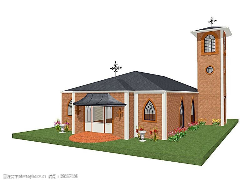 花草3d模型下载教堂设计模型