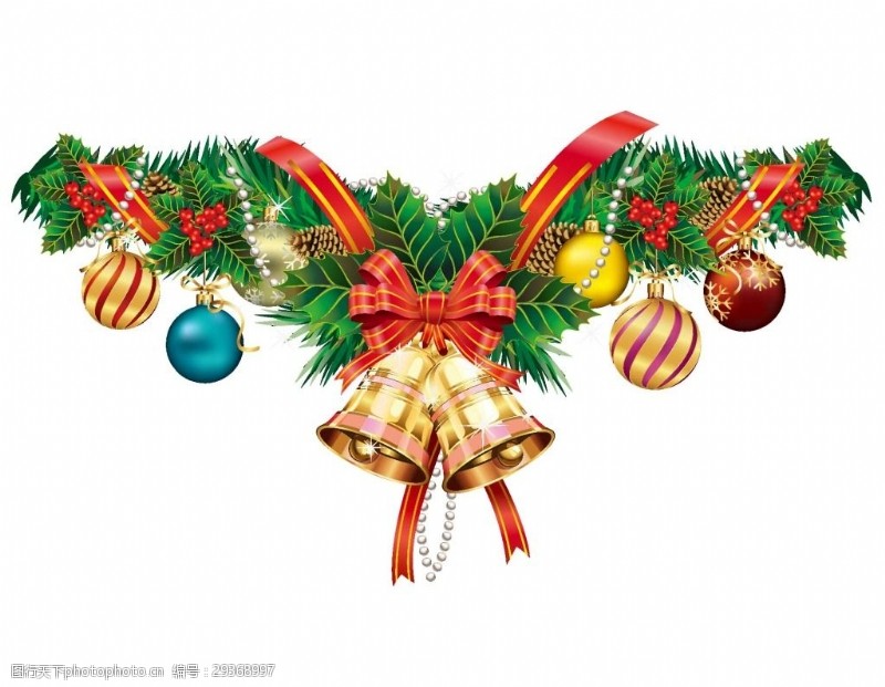 圣诞铃铛球星挂饰插画png元素
