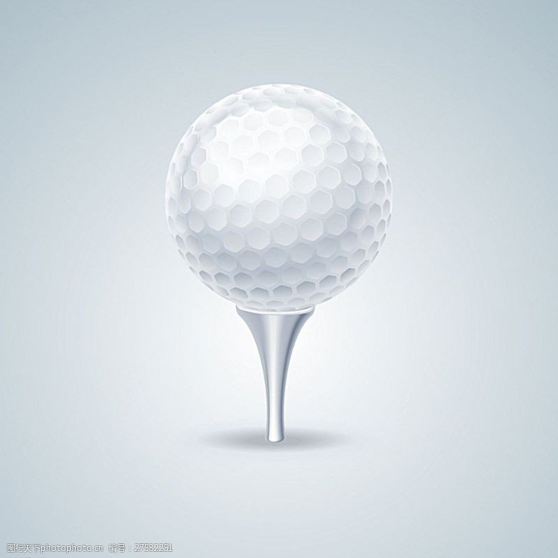 休闲高尔夫白色高尔夫球矢量素材图片