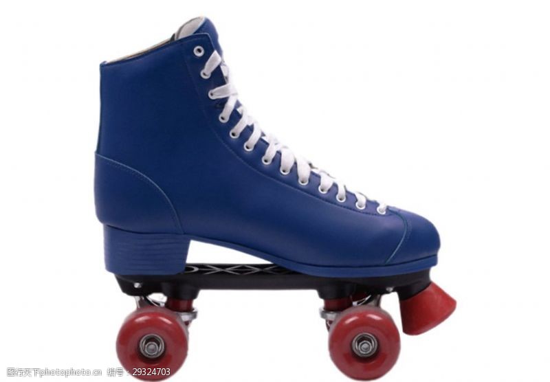 滑冰鞋蓝色真皮溜冰鞋免抠png透明素材