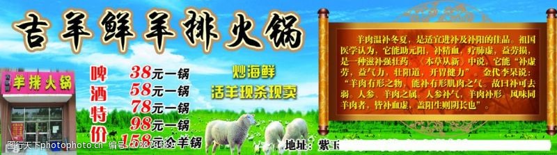 石锅鱼免费下载羊排火锅店海报图片