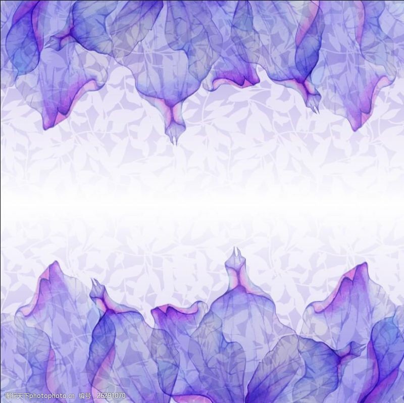 紫色梦幻背景紫色渲染对称花朵