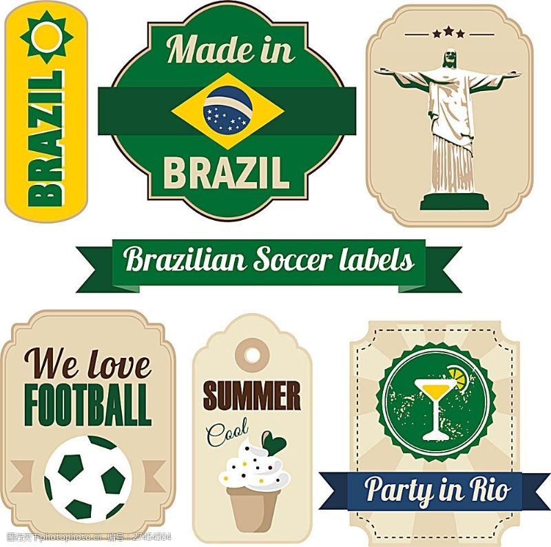 怀旧足球矢量素材怀旧世界杯标签图案