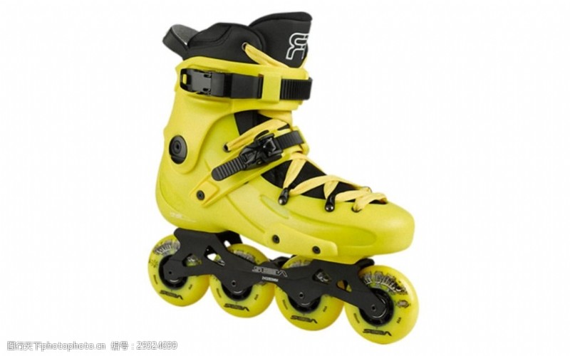 滑冰鞋黄色漂亮溜冰鞋免抠png透明素材