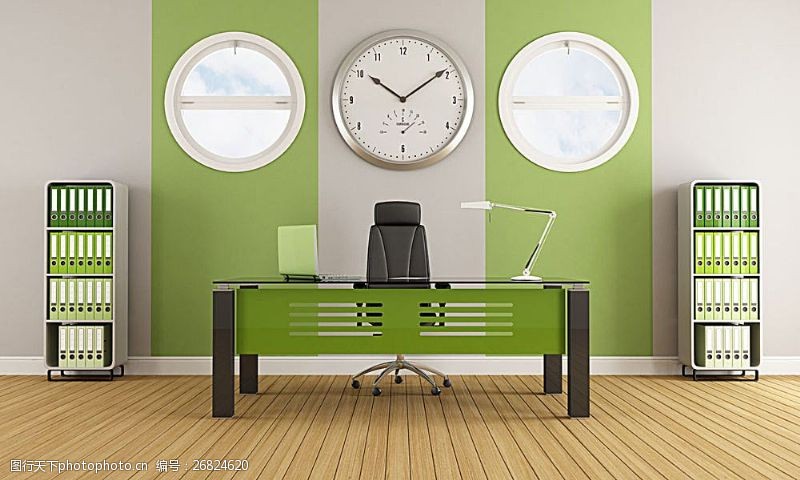 卧室装潢绿色主题办公室