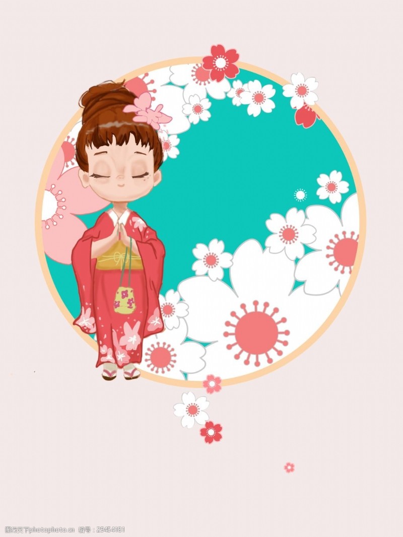 樱花旅游日本旅游海报背景设计